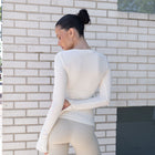 Long Sleeve Boatneck Top With Slit Sleeve