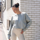 Mineral Washed Soft Cotton Sweater in Sage