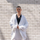 Teddy Cocoon Cardigan in White