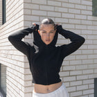 Hoodie Zip Up Sweater in Black