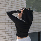Hoodie Zip Up Sweater in Black