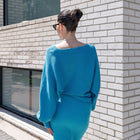 Ribbed Blue Cropped Sweater