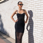 Crochet Knit Maxi Sleeveless Dress
