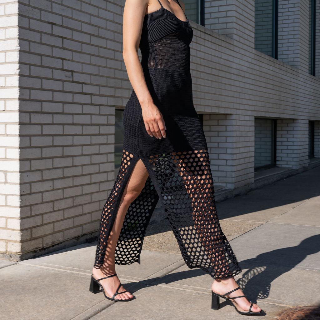 Crochet Knit Maxi Sleeveless Dress