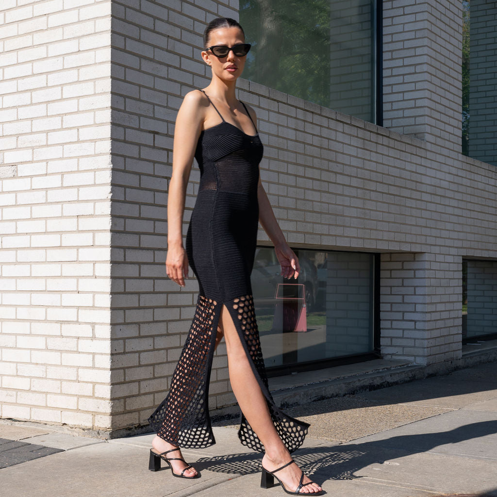 Crochet Knit Maxi Sleeveless Dress