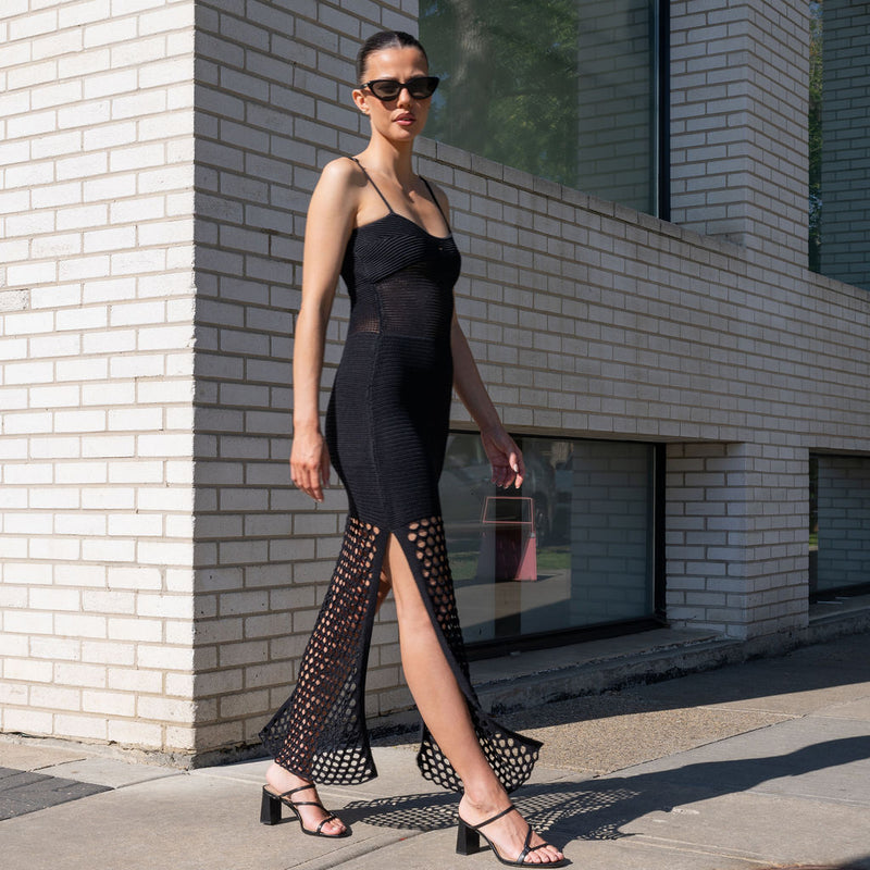 Crochet Knit Maxi Sleeveless Dress