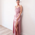 THE ÉLOISE STRETCH SATIN MAXI DRESS