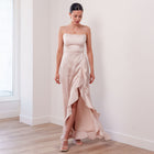 THE SAMANTHA SATIN RUFFLE DRESS