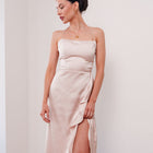 THE SAMANTHA SATIN RUFFLE DRESS