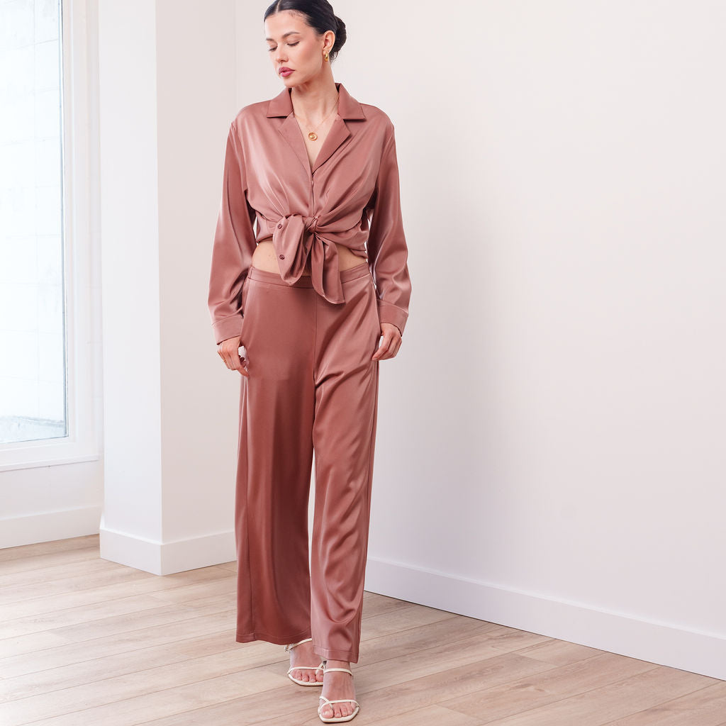 THE AURELIA SATIN TROUSER SET