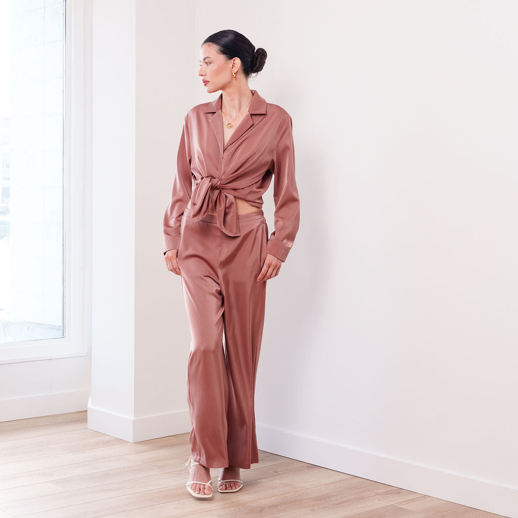 THE AURELIA SATIN TROUSER SET