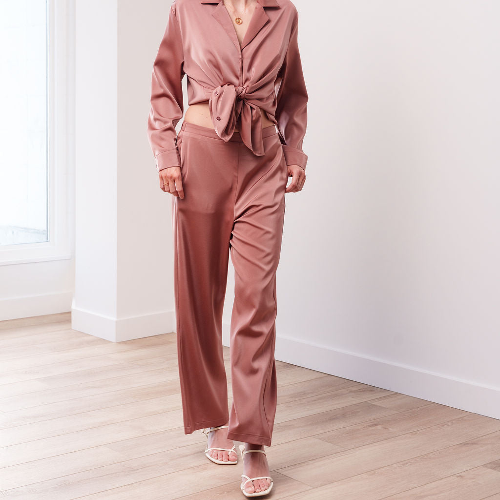 THE AURELIA SATIN TROUSER SET