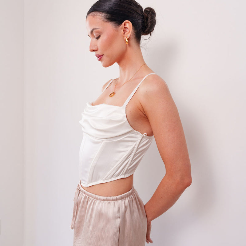 THE MELODIE SATIN CORSET TOP