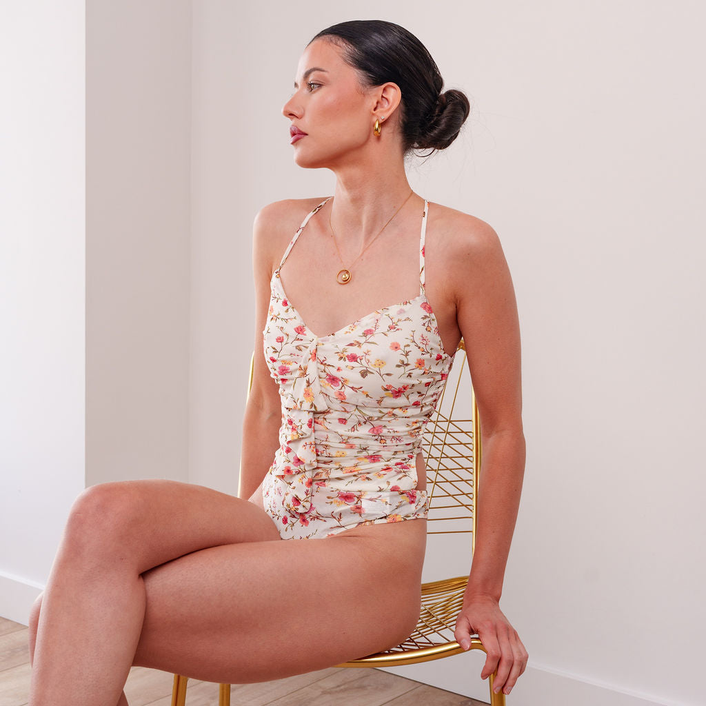 THE LUMIÈRE MESH FLORAL BODYSUIT