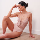 THE ÉLIE SMOCKED MESH BODYSUIT