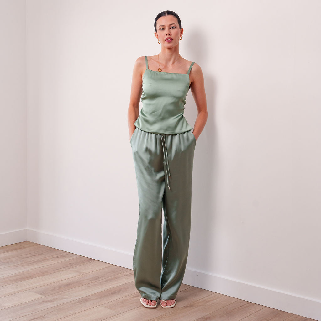 THE AURÉLIA FLUID SATIN TROUSER AND TANK SET