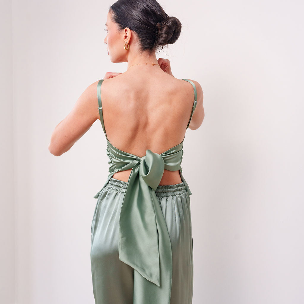 THE LUMIÈRA SATIN TIE-BACK CAMISOLE
