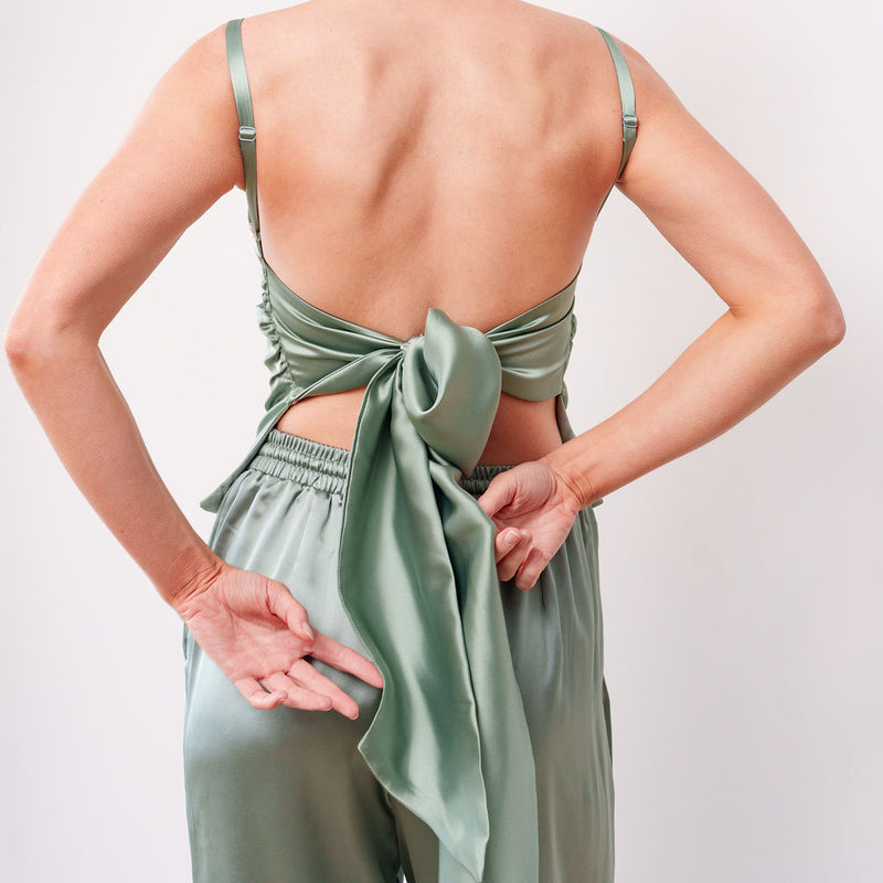 THE AURÉLIA FLUID SATIN TROUSER AND TANK SET