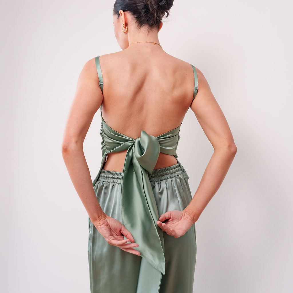 THE LUMIÈRA SATIN TIE-BACK CAMISOLE