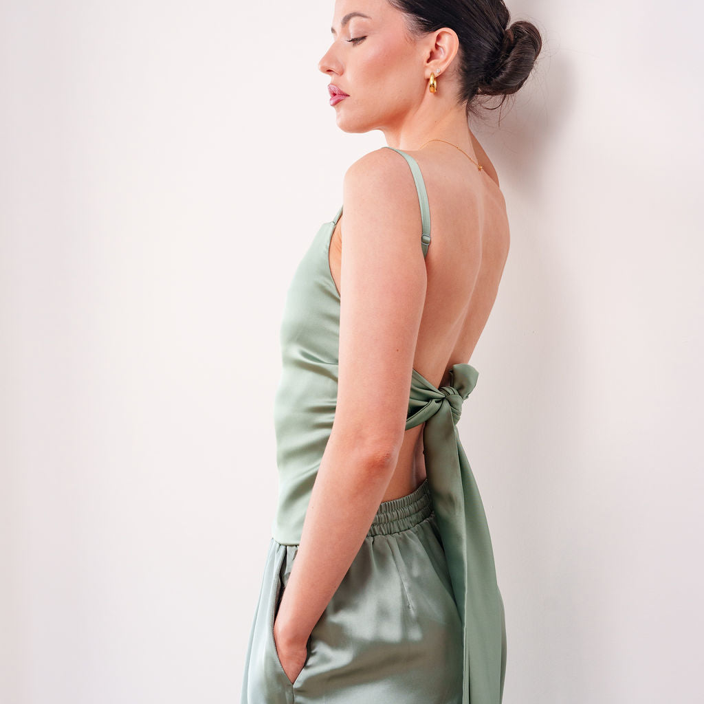 THE AURÉLIA FLUID SATIN TROUSER AND TANK SET