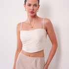 THE ÉLANORA SATIN DRAPE TOP