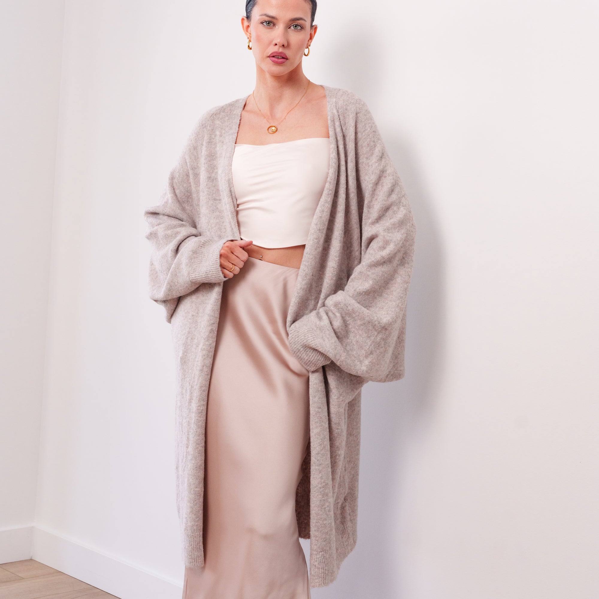 THE ÉTOILE DRAPED LONG CARDIGAN