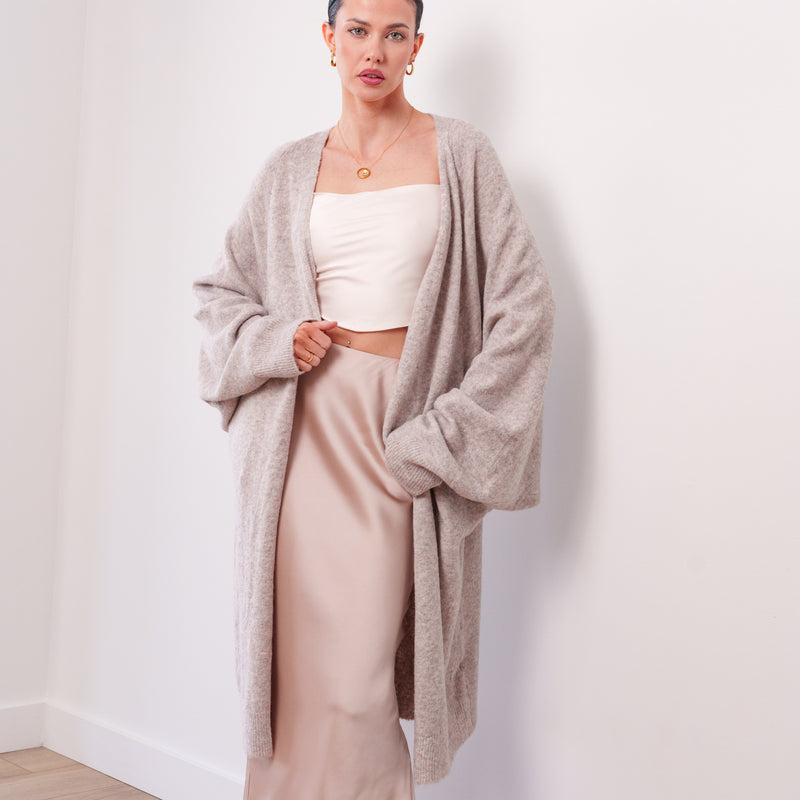 THE ÉTOILE DRAPED LONG CARDIGAN