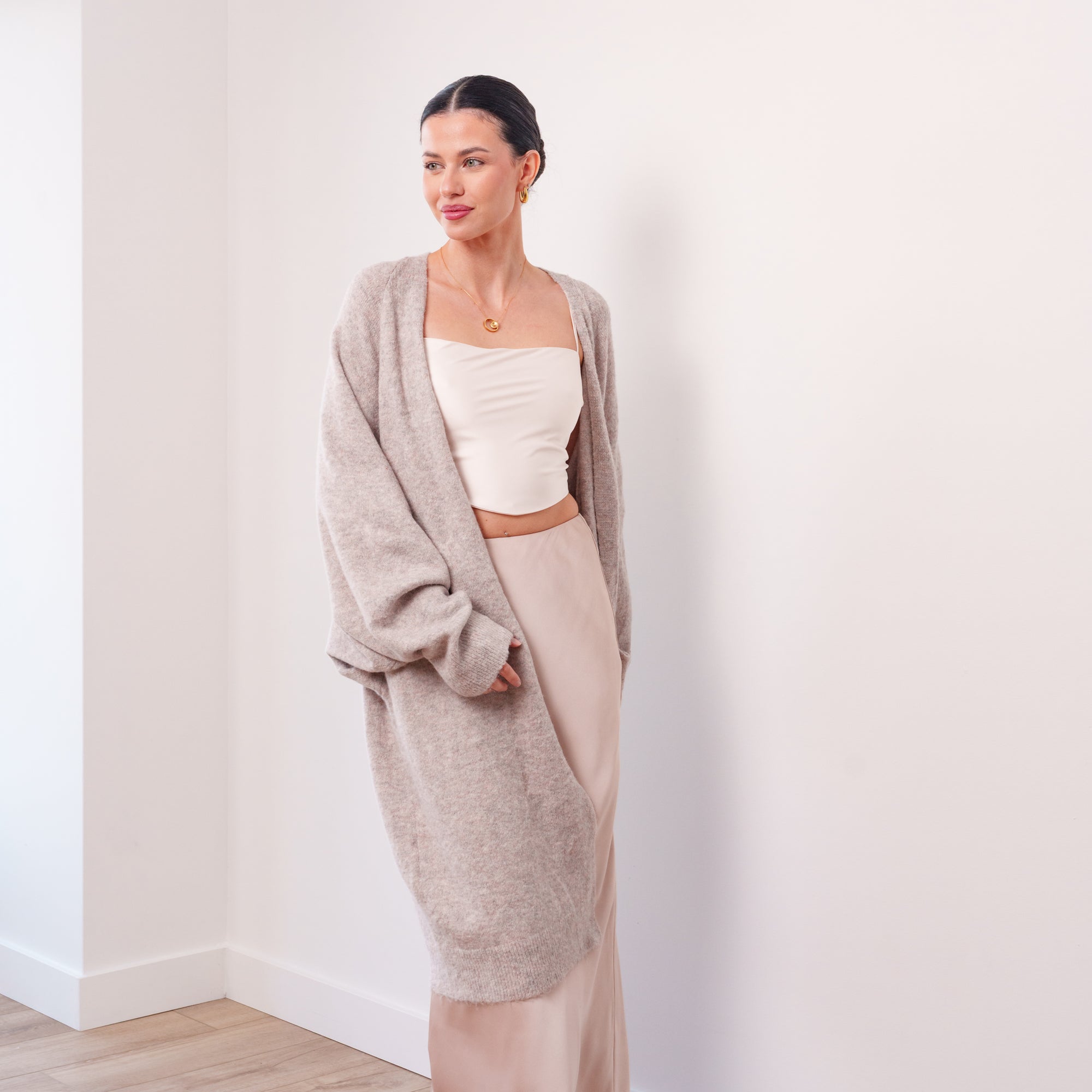 THE ÉTOILE DRAPED LONG CARDIGAN