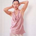 THE ROSÉLLE COWL HALTER TOP