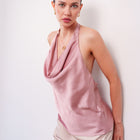 THE ROSÉLLE COWL HALTER TOP