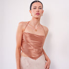 THE ÉRA SATIN HALTER TOP