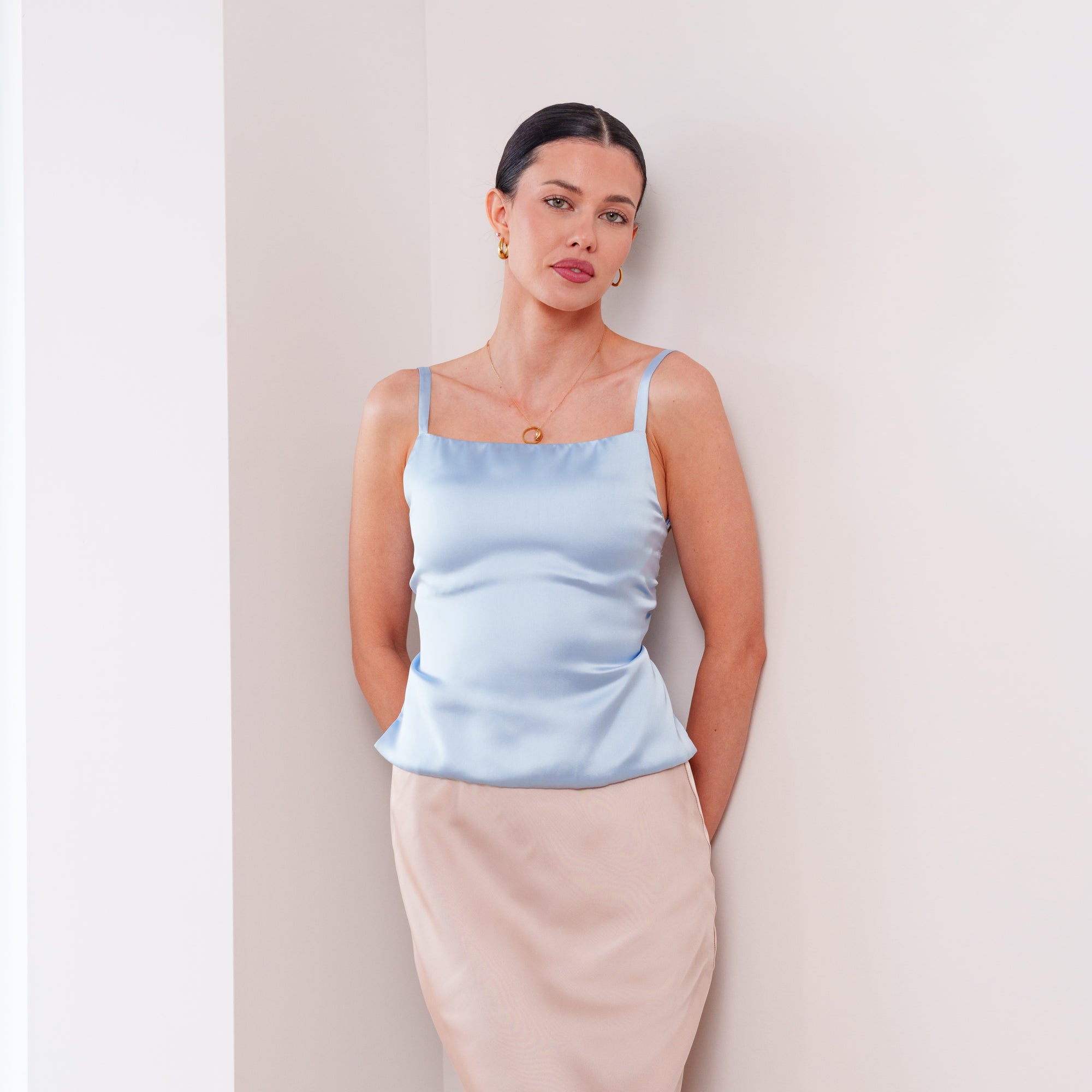 THE LUMIÈRA SATIN TIE-BACK CAMISOLE