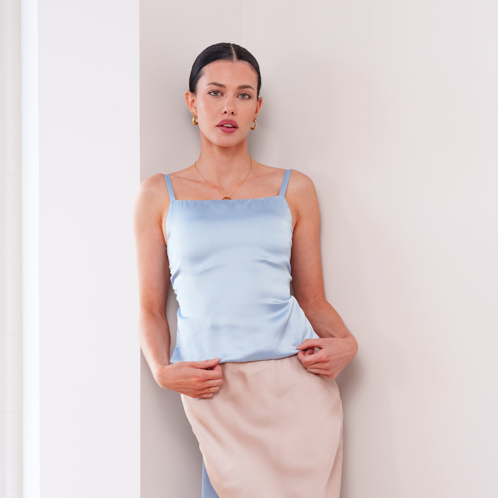 THE LUMIÈRA SATIN TIE-BACK CAMISOLE