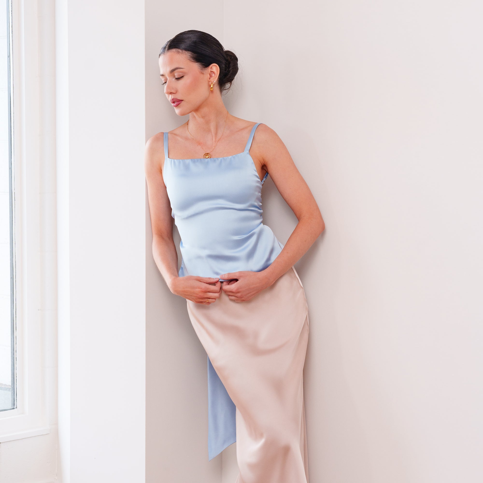 THE LUMIÈRA SATIN TIE-BACK CAMISOLE