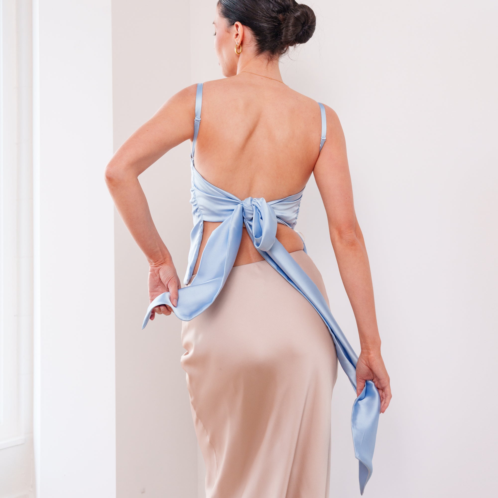 THE LUMIÈRA SATIN TIE-BACK CAMISOLE