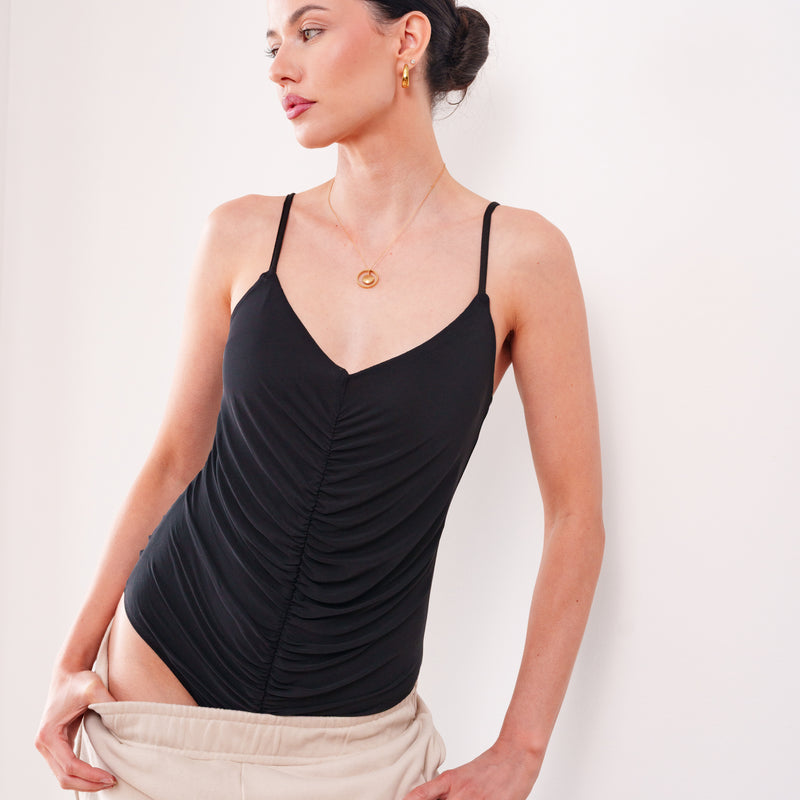 THE LUMINA RUCHED MESH BODYSUIT