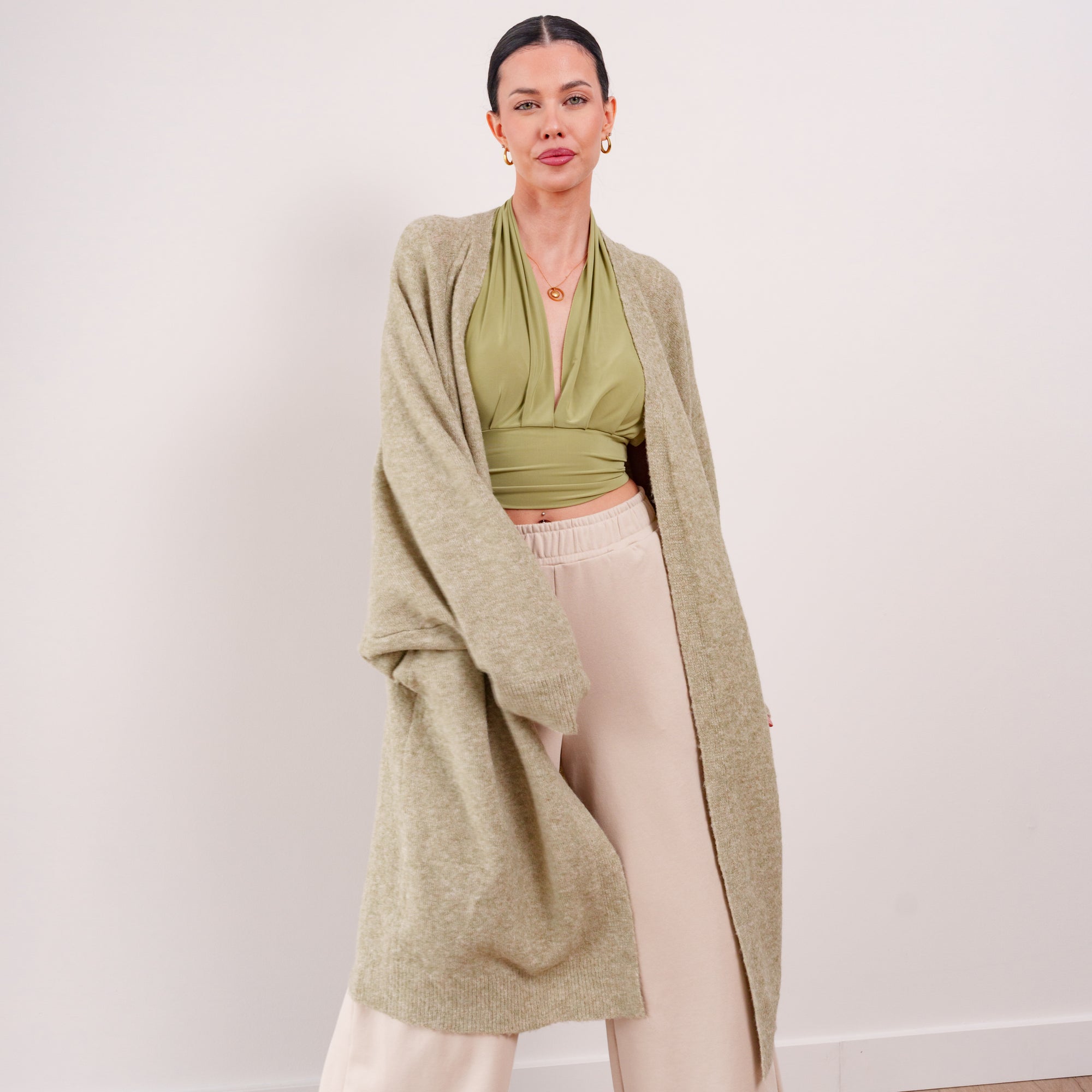 THE ÉTOILE DRAPED LONG CARDIGAN