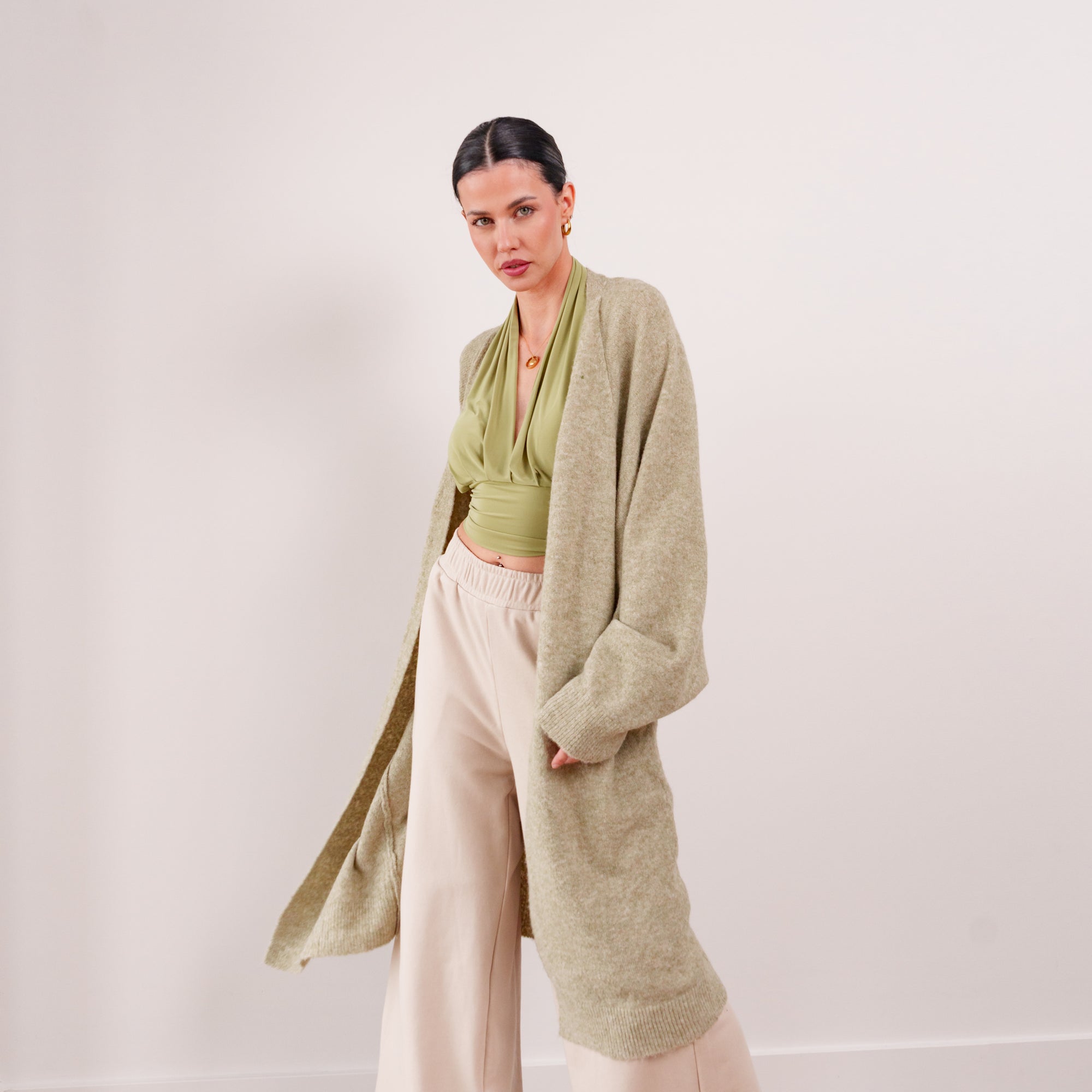 THE ÉTOILE DRAPED LONG CARDIGAN