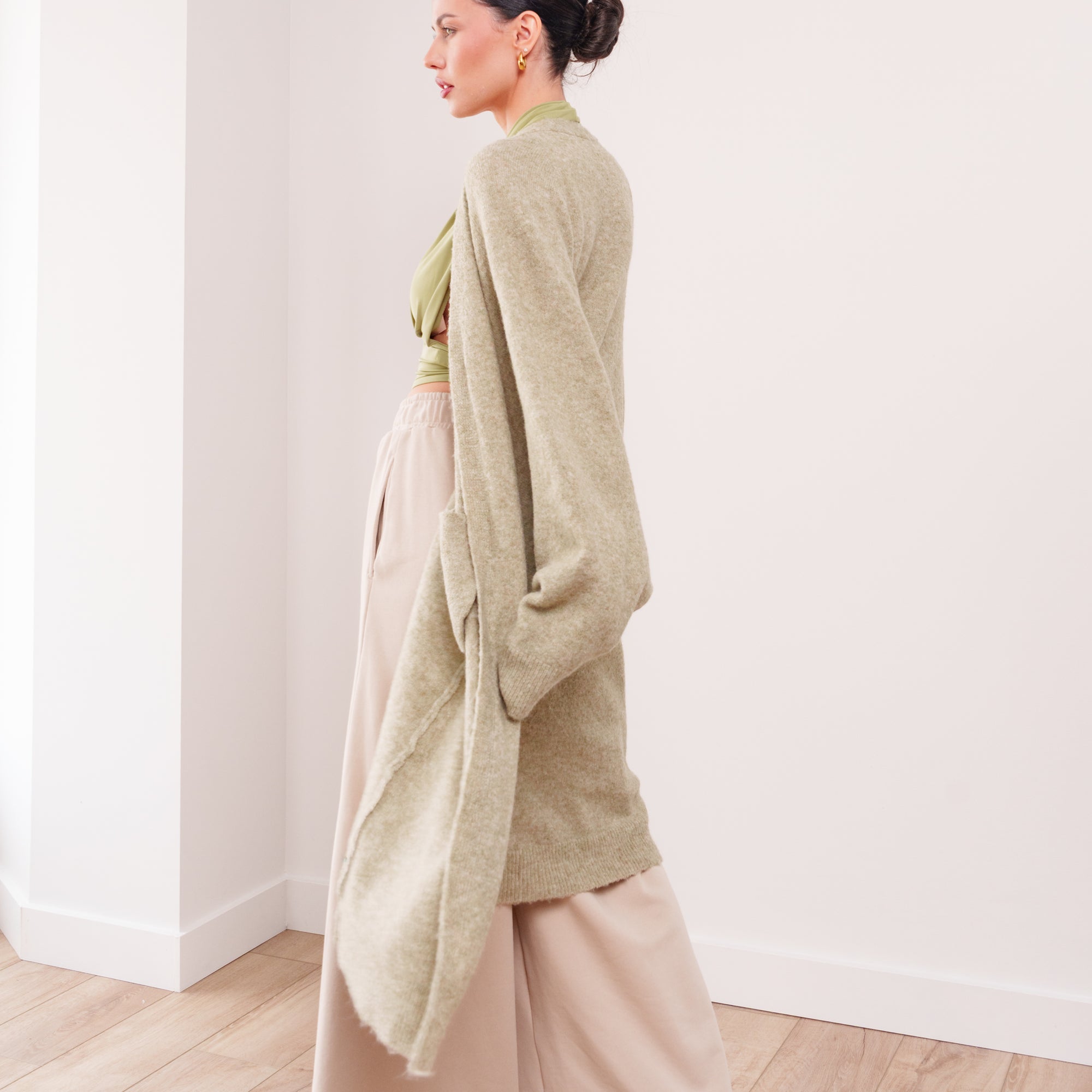 THE ÉTOILE DRAPED LONG CARDIGAN