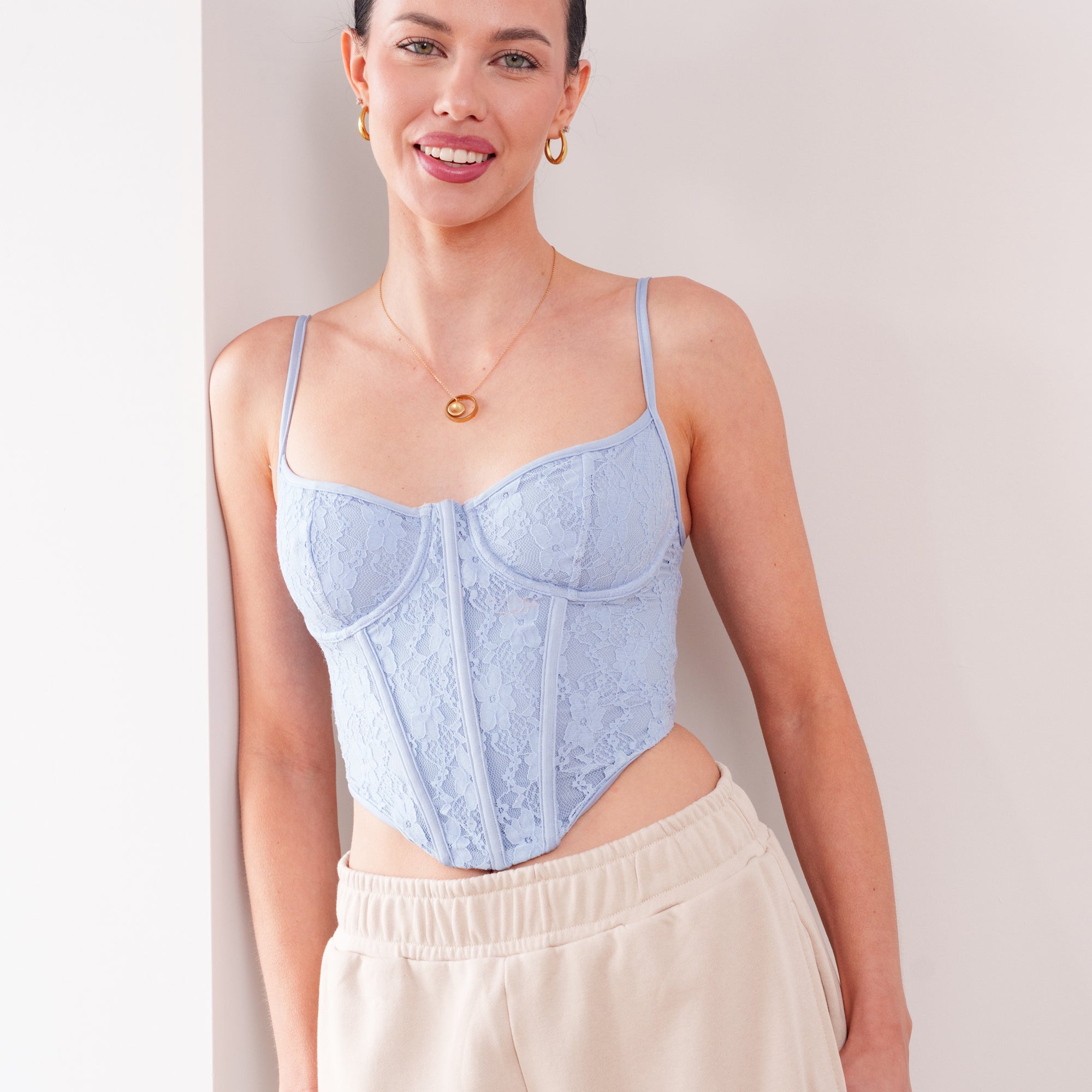 THE AZURÉ LACE LACE-UP BUSTIER