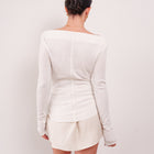 THE AURELLE DRAPE KNIT TOP