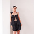 THE ÉVIELLE TEXTURED SATIN TWO-PIECE SET
