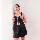 THE ÉVIELLE TEXTURED SATIN TWO-PIECE SET