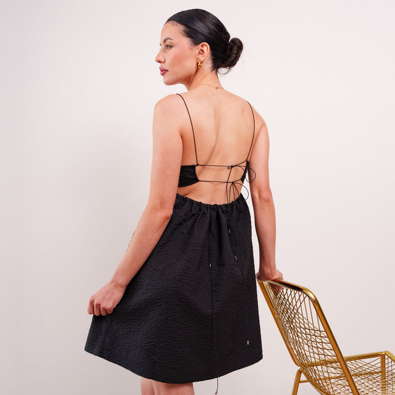 THE NOIRÉA STRUCTURED PRINCESS MINI DRESS