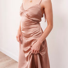 THE AIRA BIAS SATIN SCARF DRESS