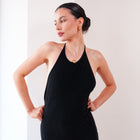 THE ÉLIONA HALTER KNIT MAXI DRESS