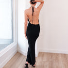 THE ÉLIONA HALTER KNIT MAXI DRESS