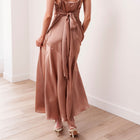 THE AIRA BIAS SATIN SCARF DRESS