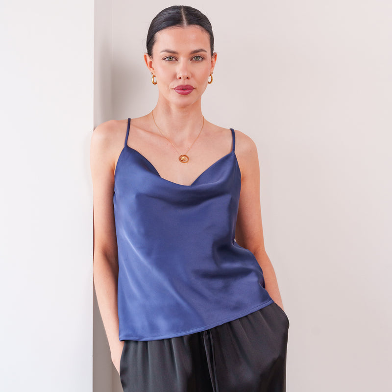THE NOIRÉ COWL SATIN CAMISOLE