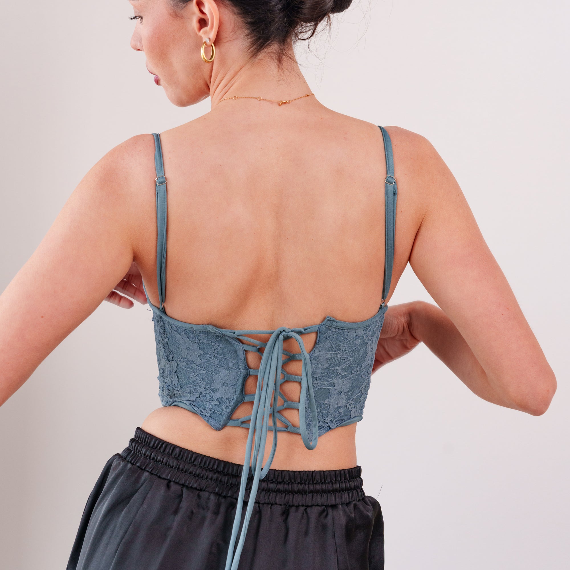 THE AZURÉ LACE LACE-UP BUSTIER